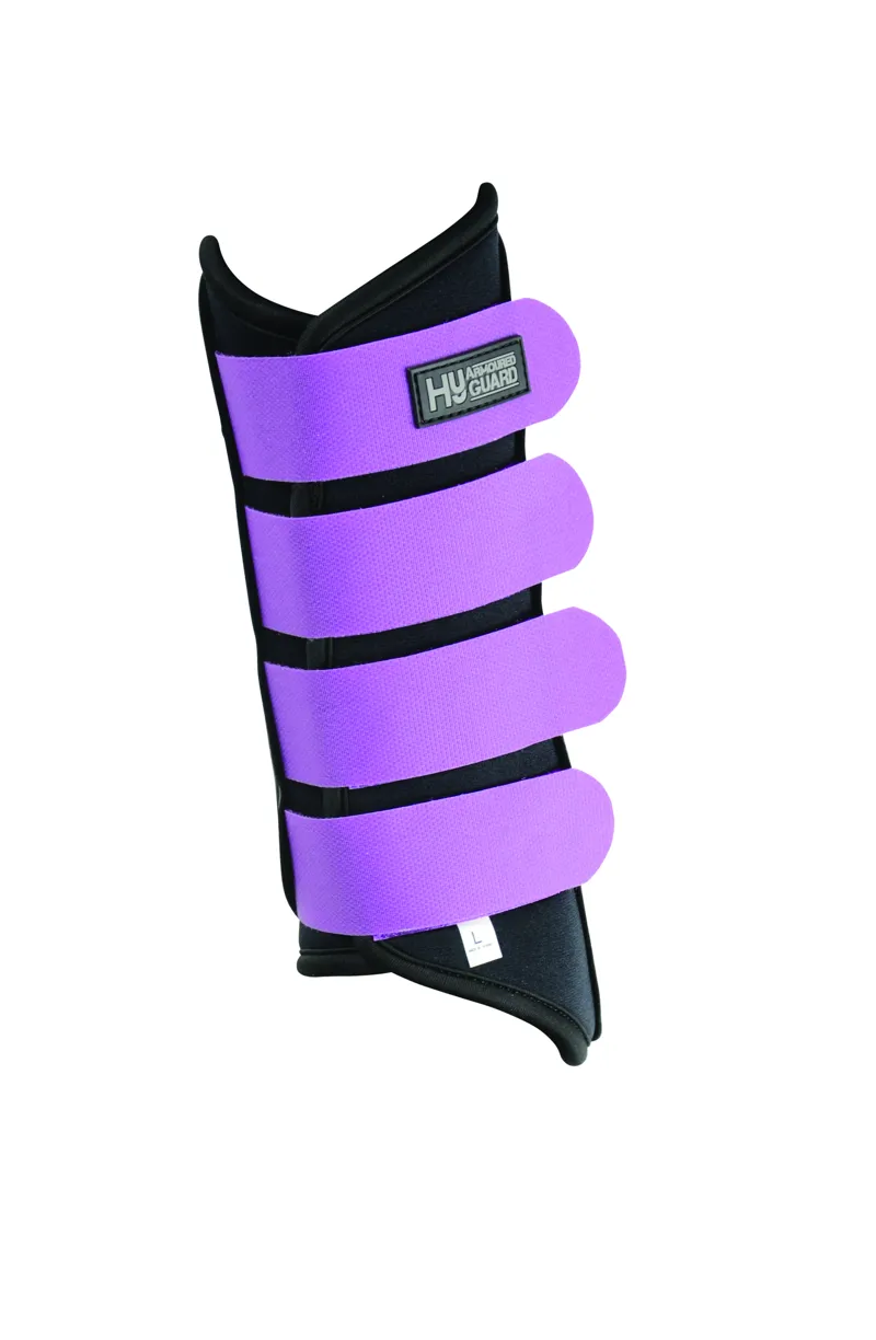 Hy Armoured Guard Neoprene Brushing Boots - Black/Grape Royal
